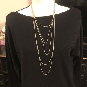 Multi chain necklace, silver..